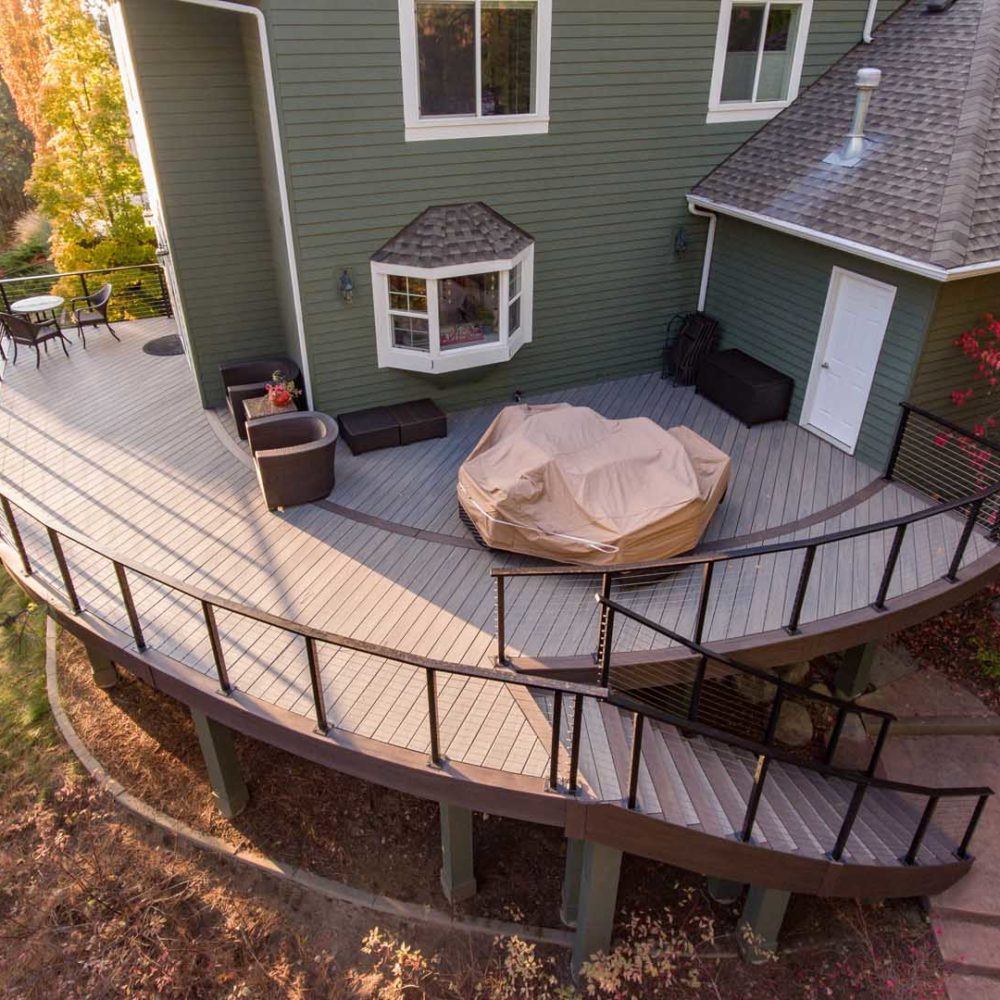 Custom Curved Deck in Spokane