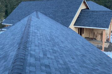 New home build with composite shingle roof.