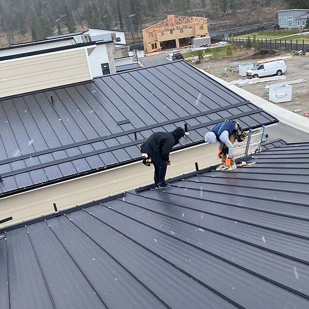 Metal roof installation in Spokane.